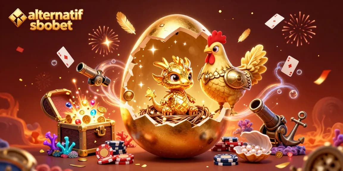 Bet big and win with alternatif sbobet in this vibrant 3D casino illustration featuring a golden dragon and poker chips.