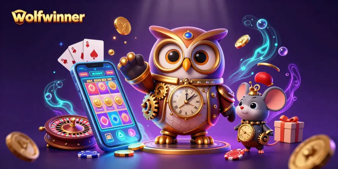 wolfwinner brings the excitement of slots to life with a time-traveling owl and vibrant gaming elements.