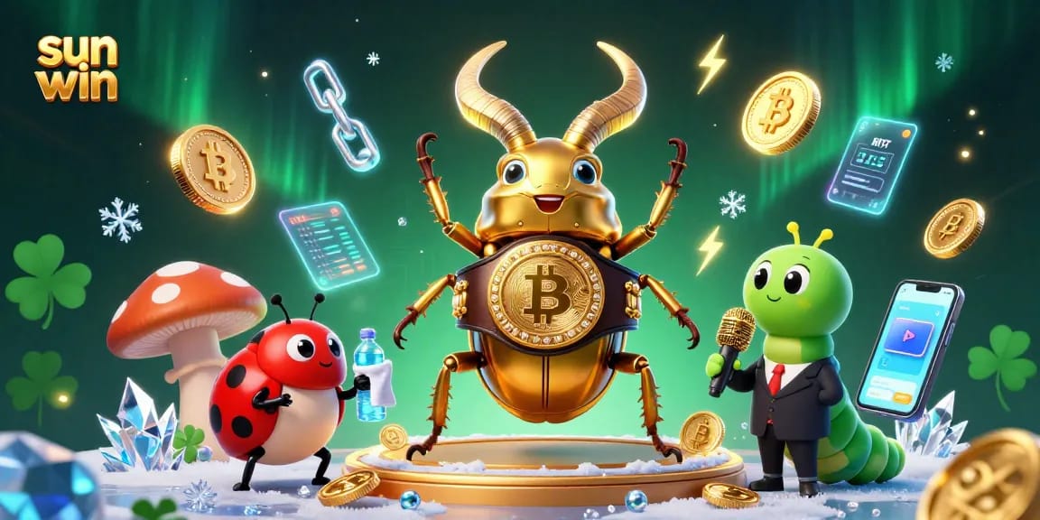 Experience thrilling gameplay with sun win in a vibrant 3D casino-themed scene featuring unique characters.