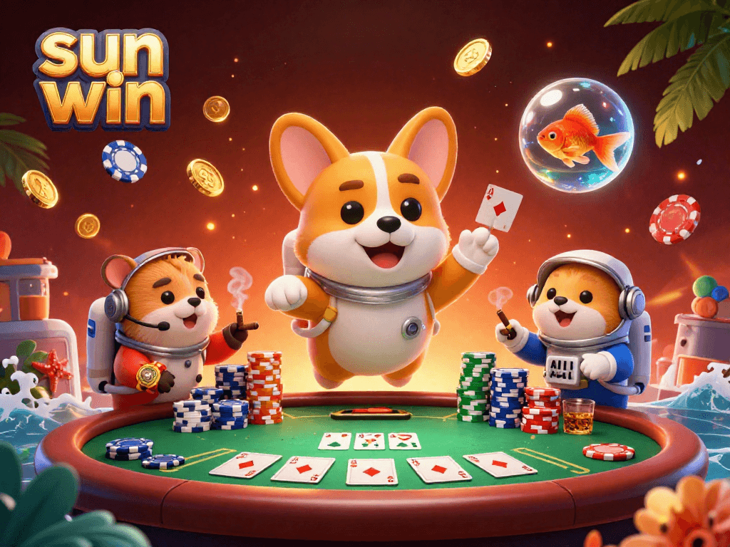 Join the fun with the sun win casino where an astronaut corgi and friends gamble in space!