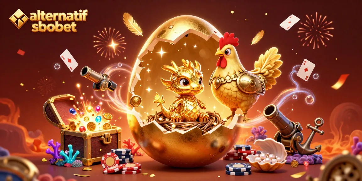Bet big and win with alternatif sbobet in this vibrant 3D casino illustration featuring a golden dragon and poker chips.